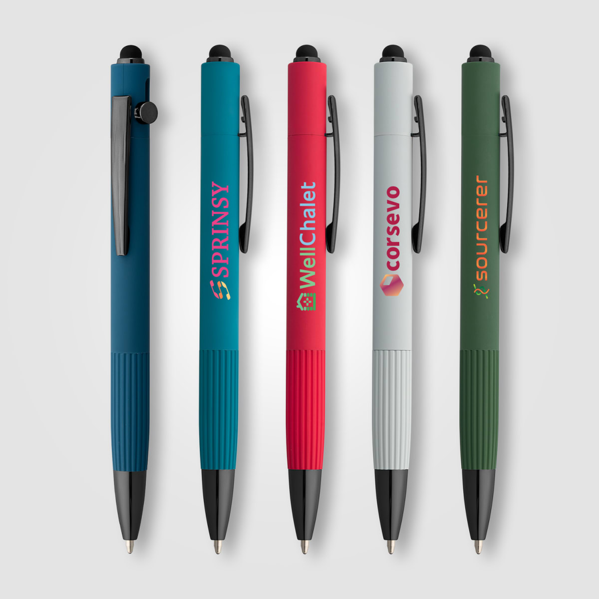 Branded Recycled Aluminium Bolt Action Pen with Stylus