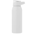 Branded 710ml Recycled Stainless Steel Sport Bottle in White