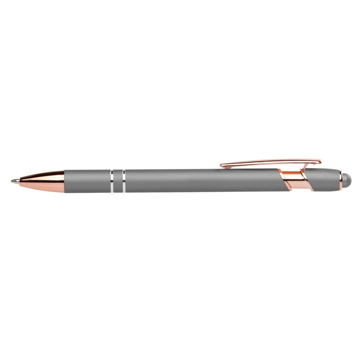 Branded Rose Gold Trim Metallic Pen with Stylus