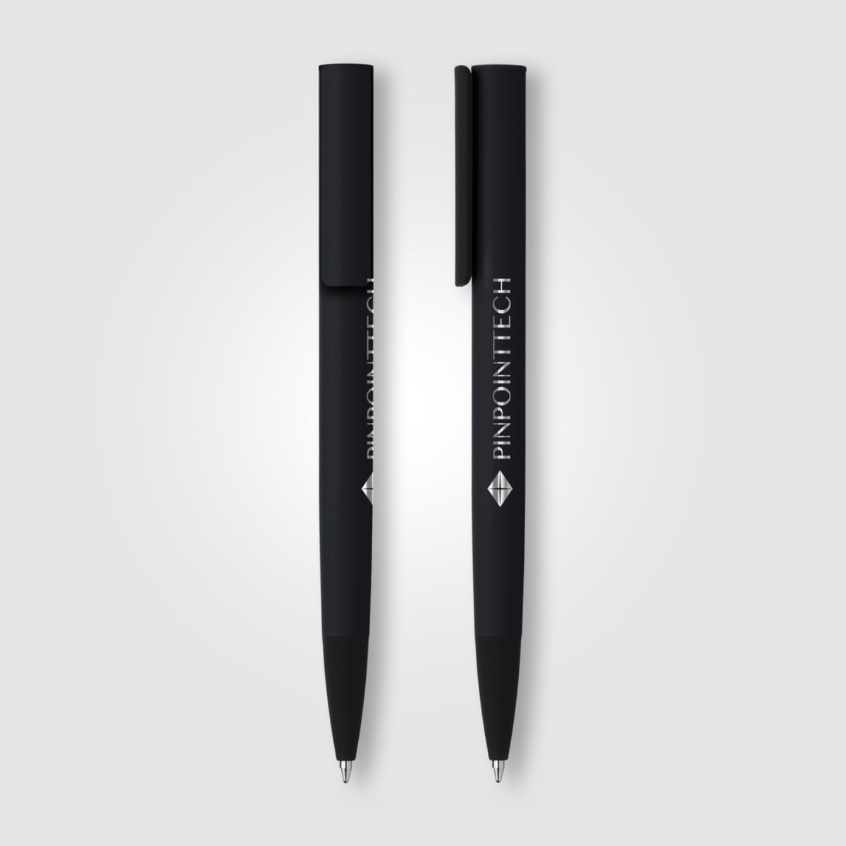 Branded Black Metal Ballpoint Pen with Mirror Engraving