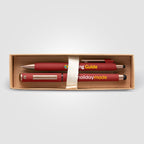 Branded Recycled Plastic Pen Gift Set with Bronze Trim