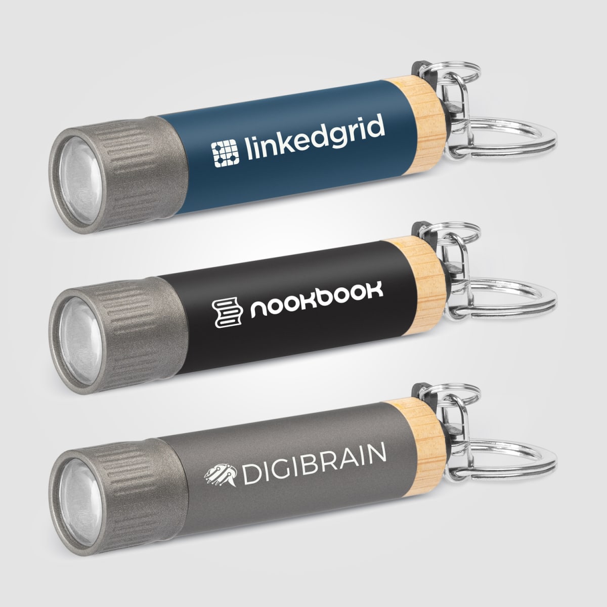 Branded Recycled Aluminium Keychain Torch