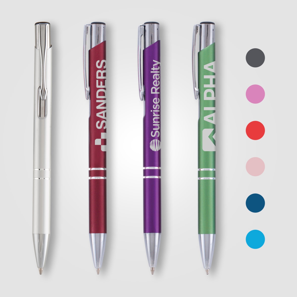Branded Matte Anodised Aluminium Slim Pen