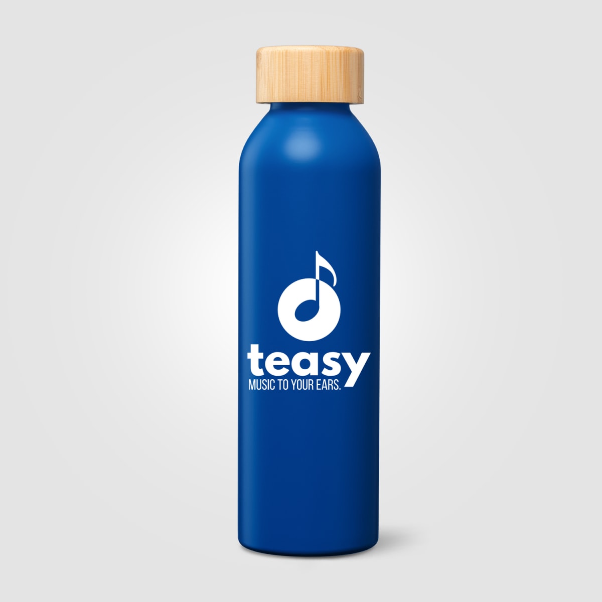 Branded Recycled Steel Water Bottle with Bamboo Lid - 590ml
