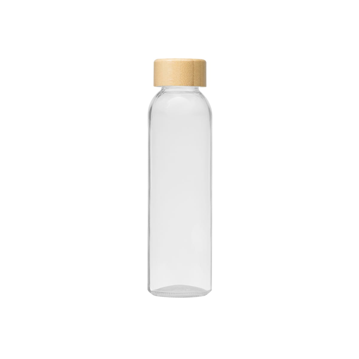 Branded Glass Water Bottle with Bamboo Lid - 500ml