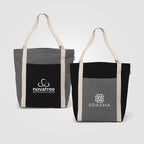 Branded Recycled Cotton Blend Tote Bag with Front Pocket