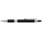 Branded Recycled Aluminium Chrome Trim Stylus Pen in Black