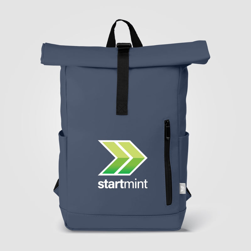 Branded Recycled PU Rolltop Laptop Backpack - 12L