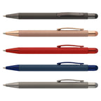 Branded Monochrome Soft-Touch Metal Pen with Stylus