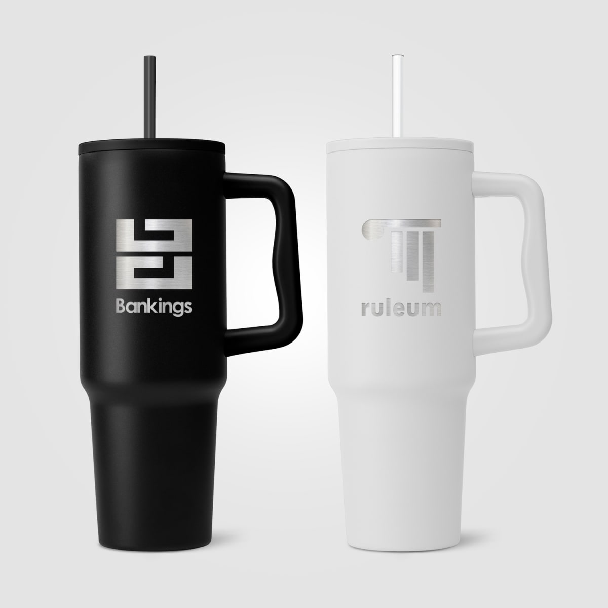 Branded Recycled Steel Insulated Tumbler with Straw 1180 ml