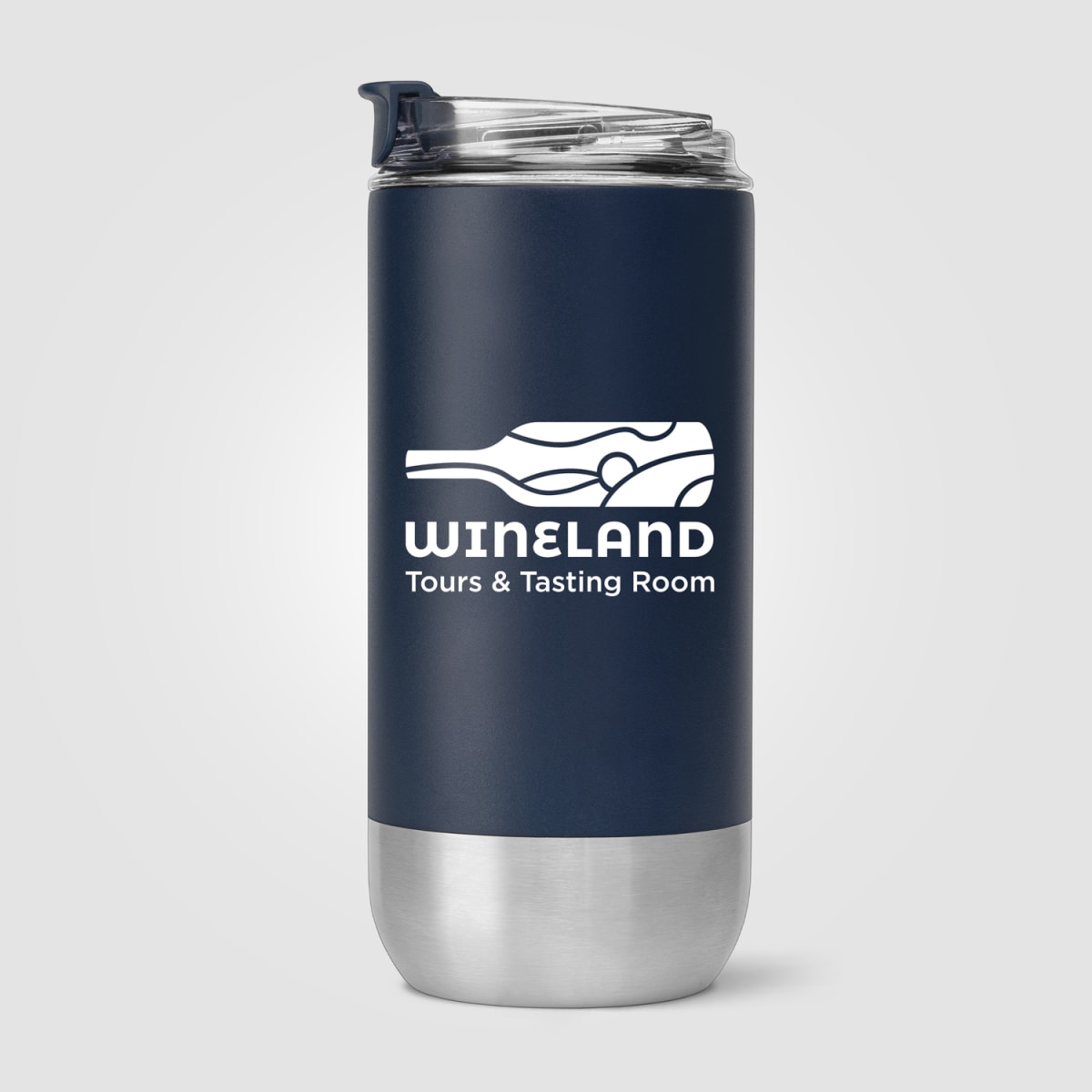 Branded Recycled Stainless Steel Tumbler with Flip Lid - 475ml