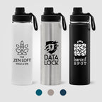 Branded Insulated Stainless Steel Bottle with Carry Handle 710ml
