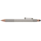 Branded Recycled Plastic Fidget Spinner Pen with Stylus in Gray