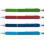 Branded Retractable Gel Pen with Stylus and Chrome Trim