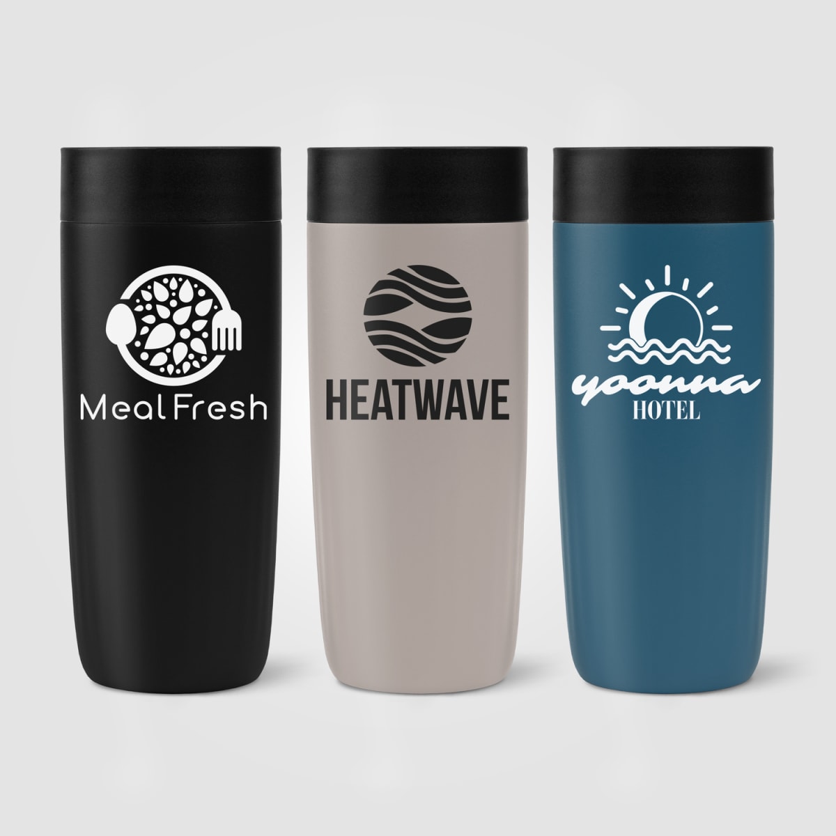 Branded Recycled Stainless Steel Tumbler with Press Lid 385ml