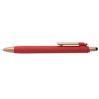 Branded Recycled Plastic Stylus Pen with Bronze Trim in Red