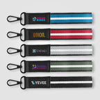 Branded rPET Woven Wrist Strap Keyring with Snap Trigger
