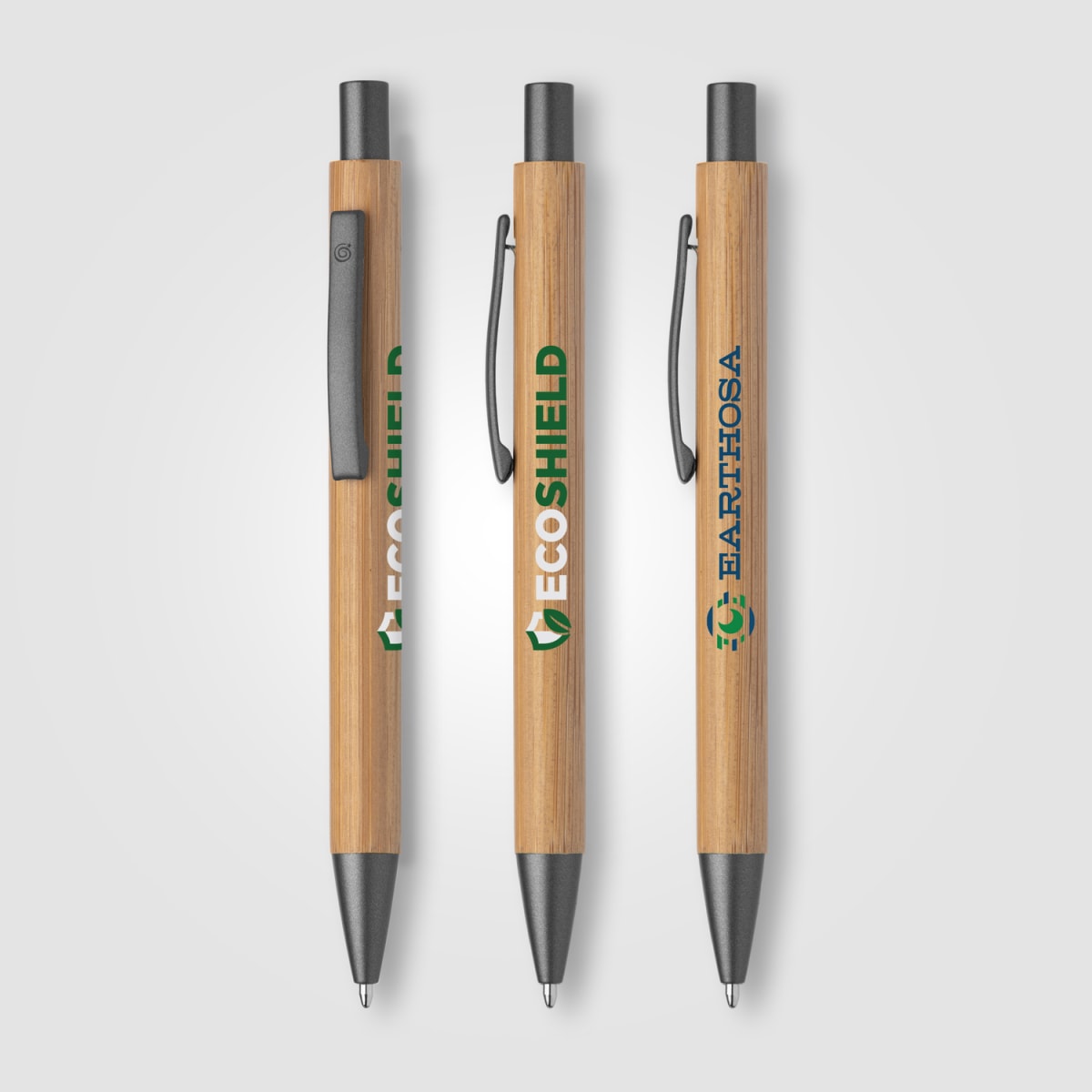 Branded FSC Bamboo Ballpoint Pen with Gunmetal Trim