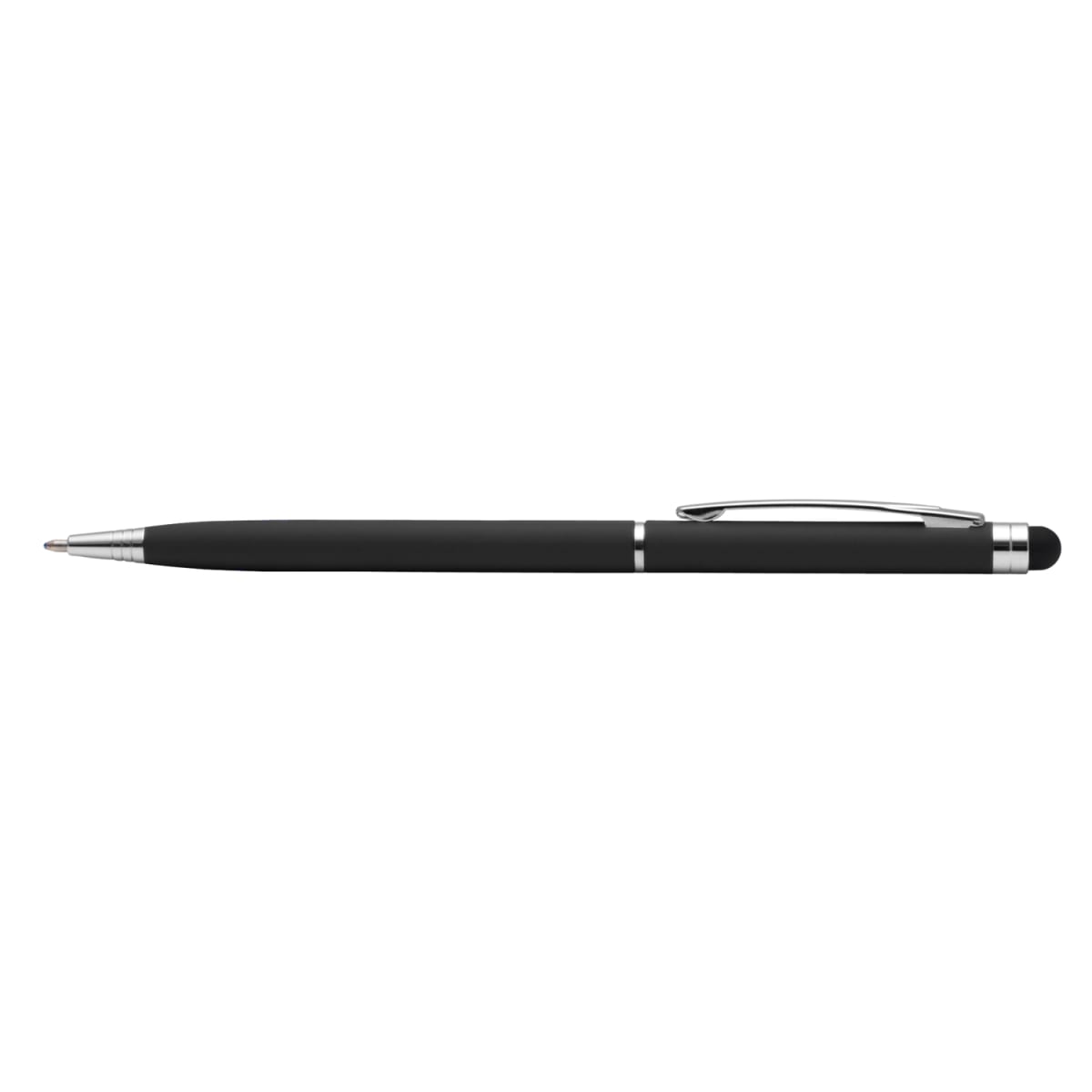 Branded Ultra-Slim Soft-Touch Stylus Pen in Black