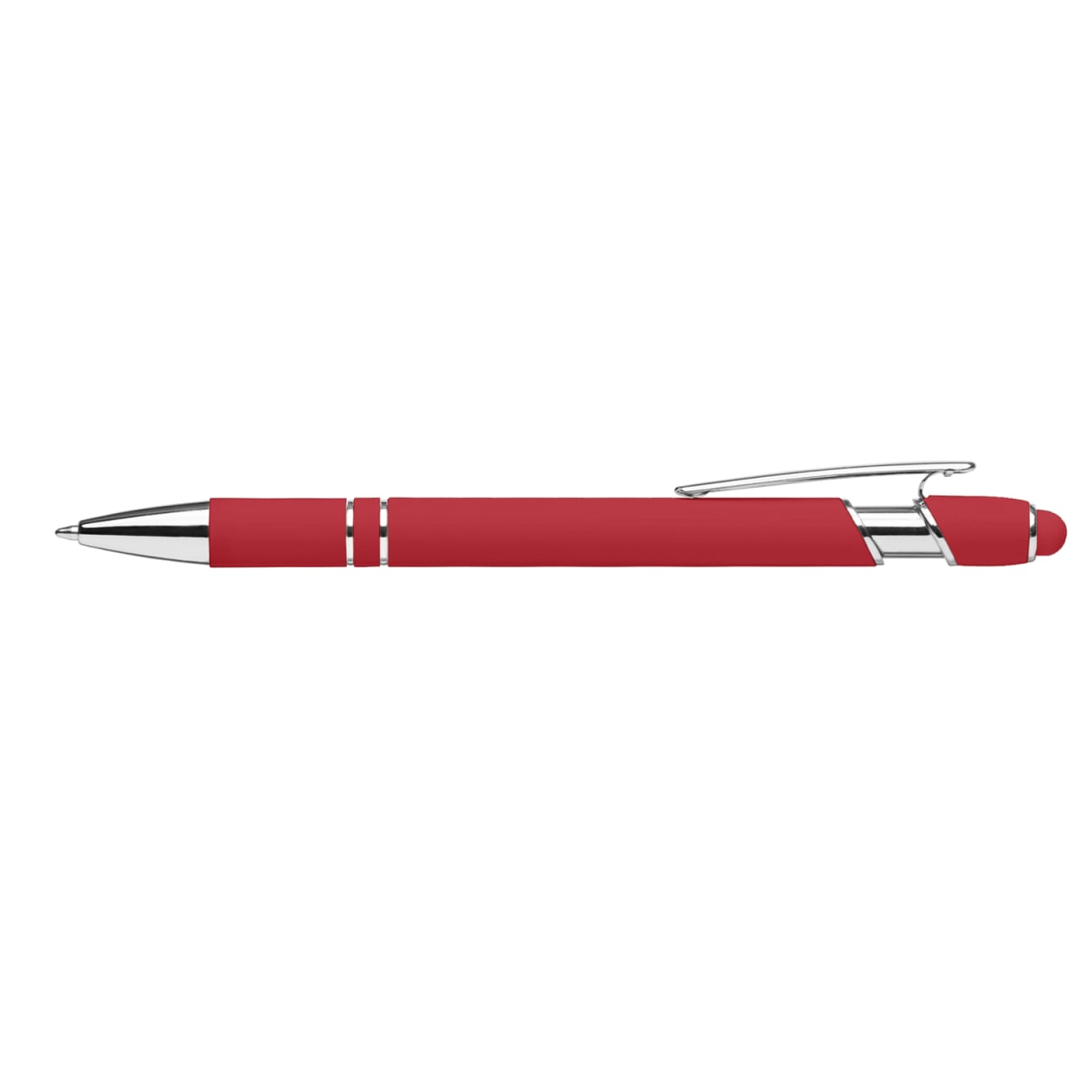 Branded Soft-Touch Rubber Stylus Pen in Red