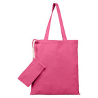Branded Recycled Foldable Tote Bag with Pouch in Pink