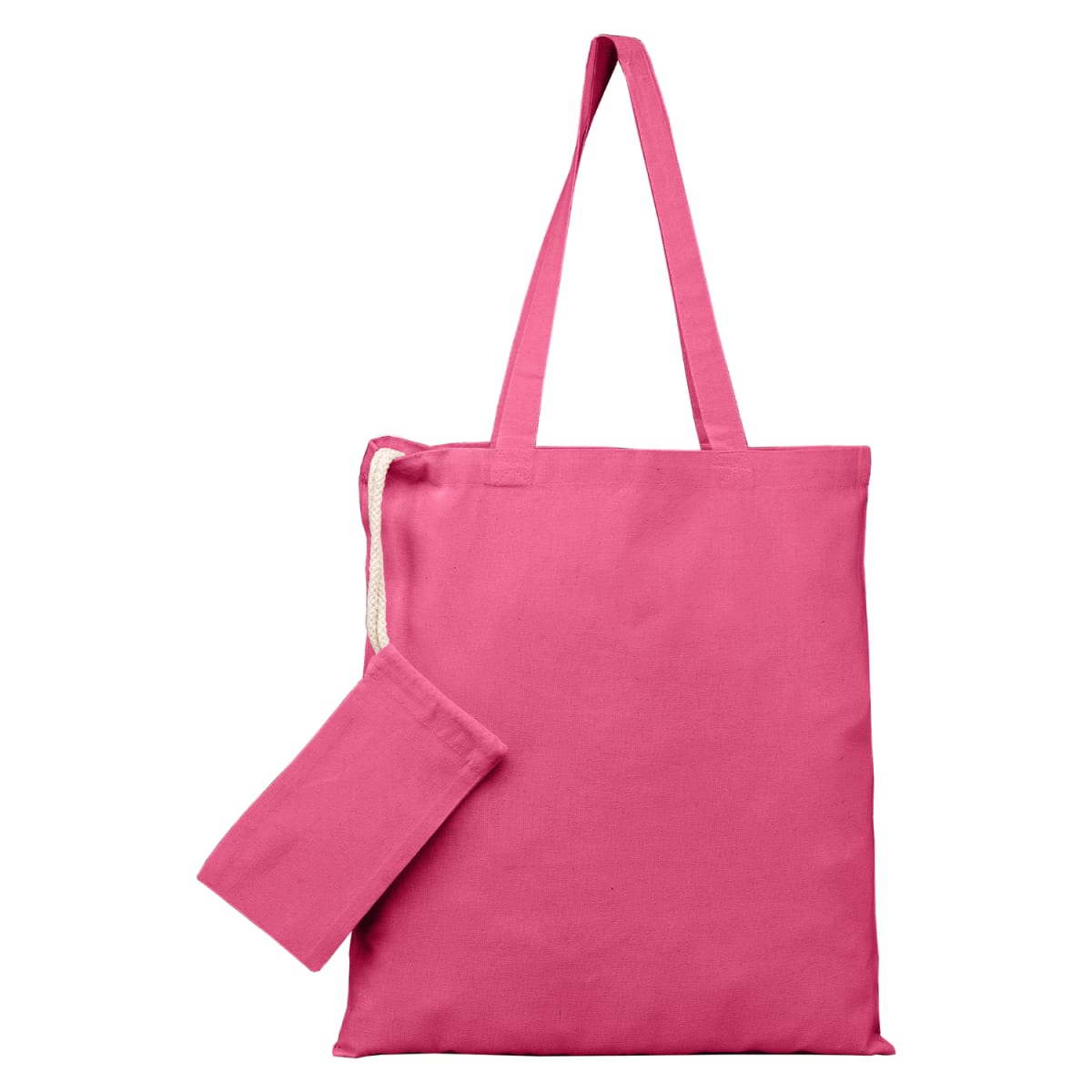 Branded Recycled Foldable Tote Bag with Pouch in Pink