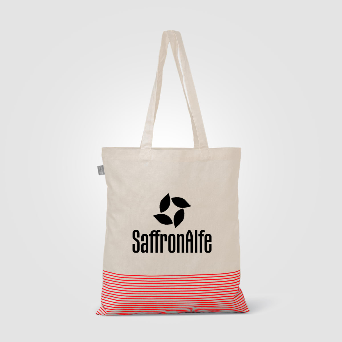 Branded Recycled Cotton Micro Stripe Tote Bag