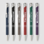 Branded Recycled Aluminium Soft-Touch Pen with Chrome Trim