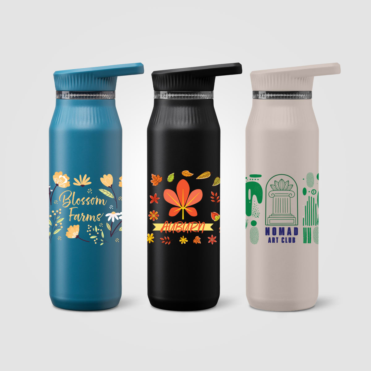 Branded Insulated Recycled Steel Bottle with Handle Lid 750 ml