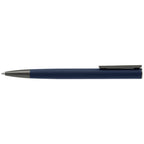 Branded Metal Ballpoint Pen with Gunmetal Trim in Dark Blue