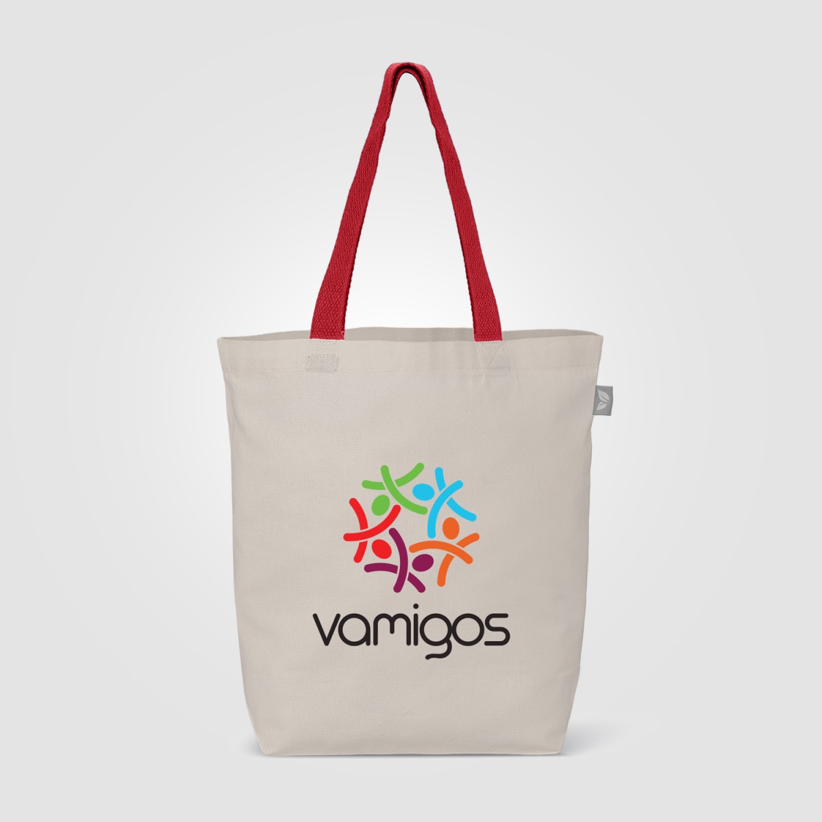 Branded Recycled Cotton Tote Bag with Coloured Handles