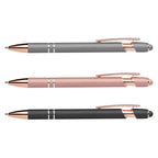 Branded Rose Gold Trim Metallic Pen with Stylus