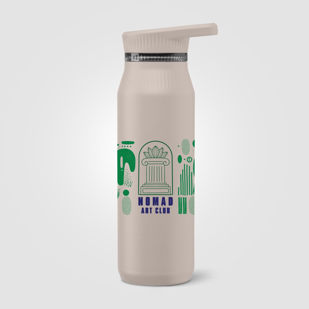 Branded Insulated Recycled Steel Bottle with Handle Lid 750 ml