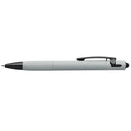 Branded Recycled Aluminium Bolt Action Pen with Stylus in Gray