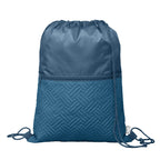 Branded Recycled Quilted Drawstring Bag 6L in Navy Blue
