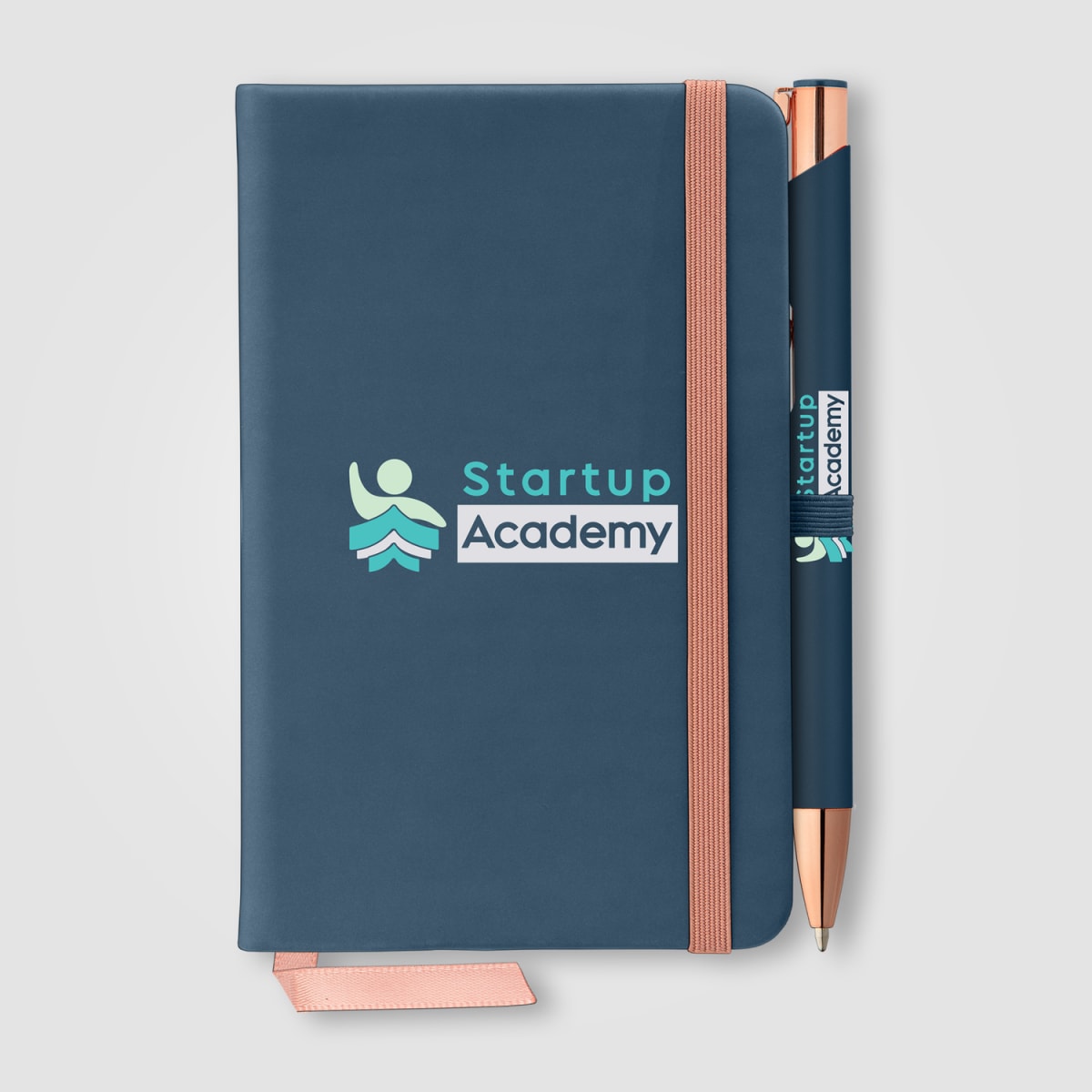 Branded Soft Touch Notebook and Pen Gift Set