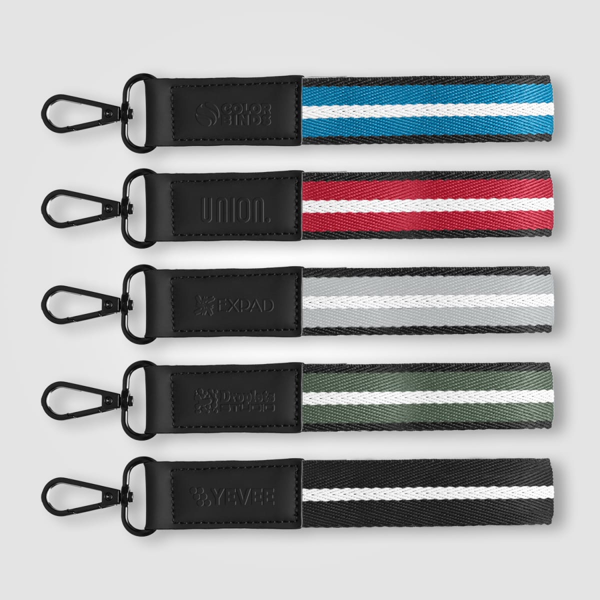 Branded rPET Woven Wrist Strap Keyring with Snap Trigger
