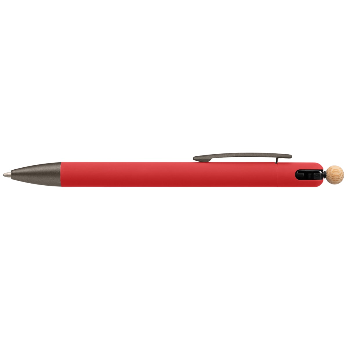 Branded Recycled Aluminium Fidget Pen with Bamboo Ball