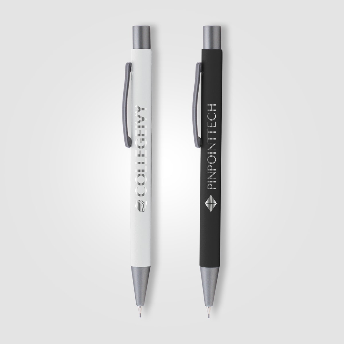 Branded Soft-Touch Mechanical Pencil with Gunmetal Trim