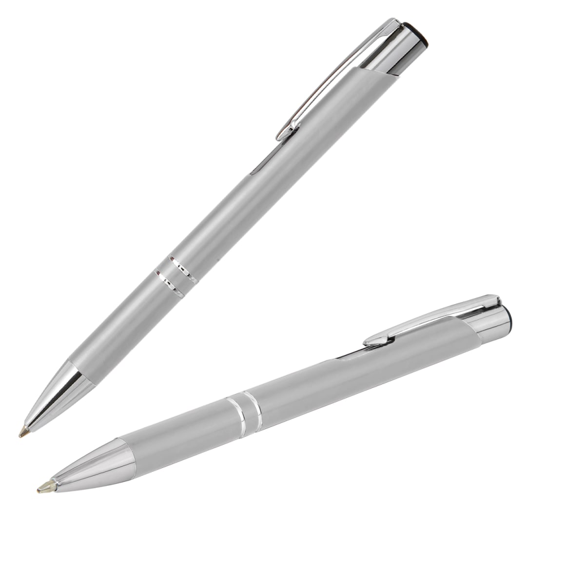Branded Matte Aluminium Pen with Jumbo Refill in Silver