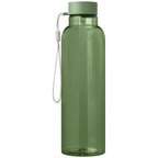 Branded 710ml Recycled PET Bottle with Wrist Strap in Green