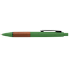 Branded Recycled Plastic Pen with FSC Wood Grip in Forest Green