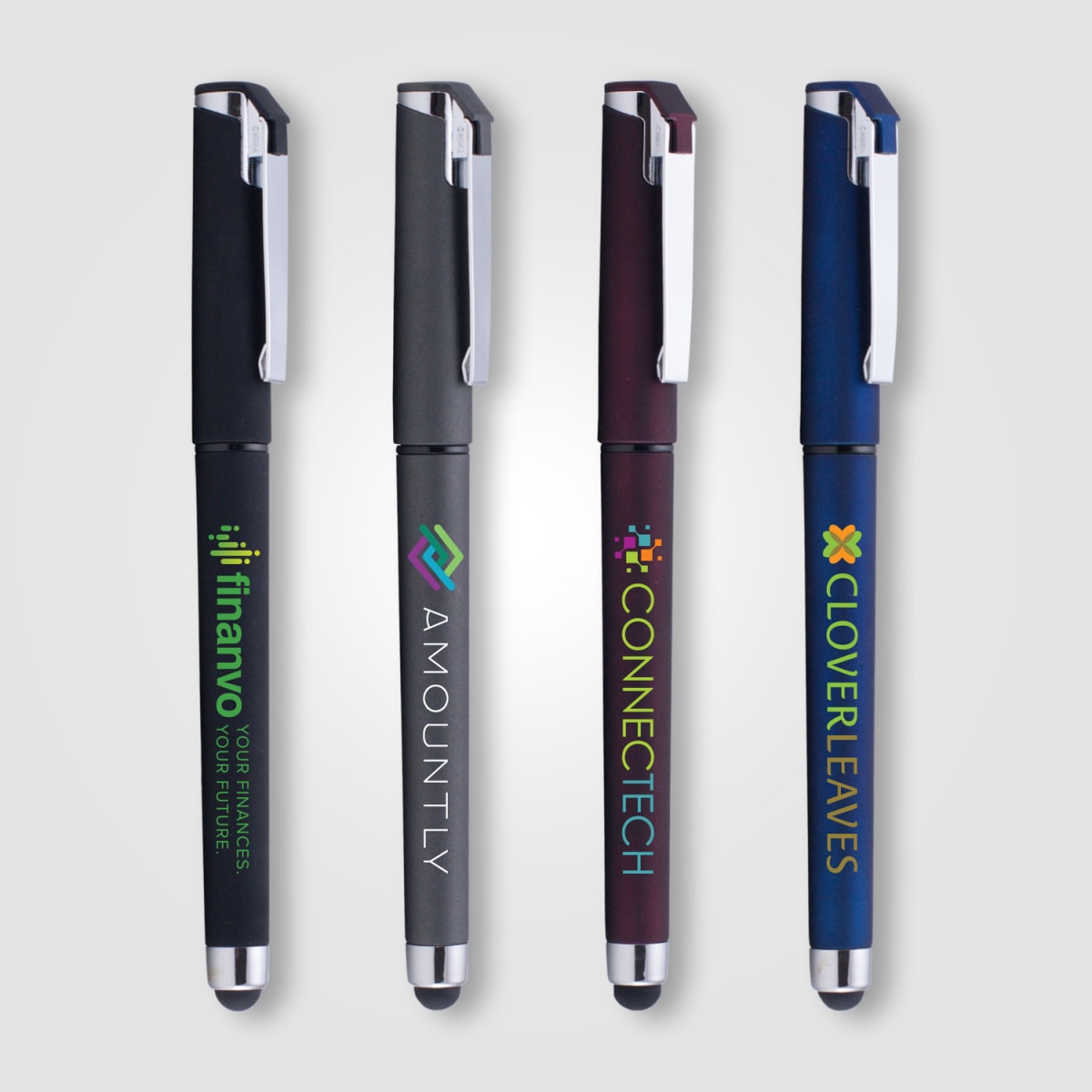 Branded Soft-Touch Gel Pen with Stylus