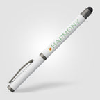 Branded Gunmetal Recycled Aluminium Stylus Gel Pen