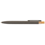 Branded Recycled Aluminium Pen with Bamboo Plunger in Gunmetal