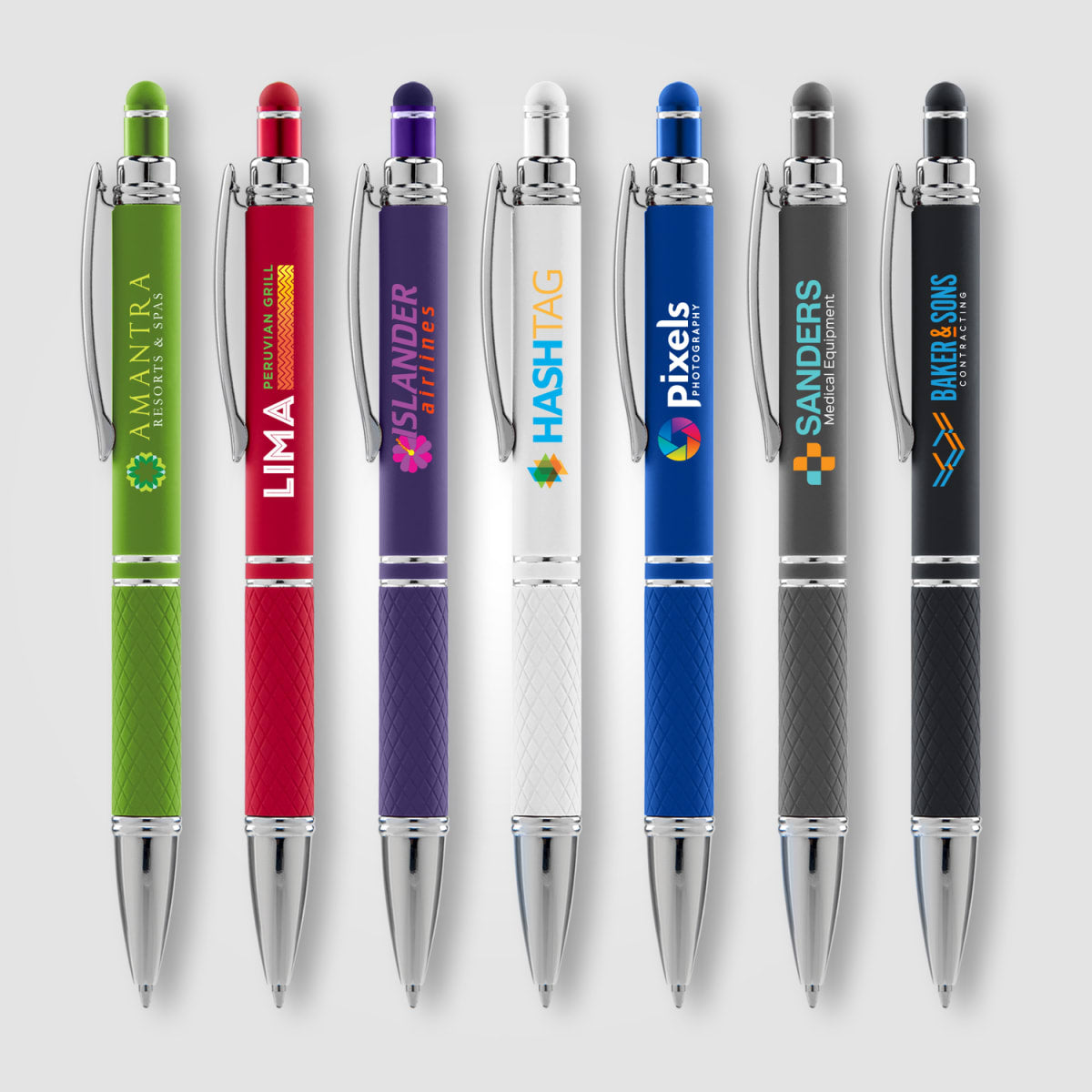 Branded Wide-Barrel Soft-Touch Metal Pen with Stylus