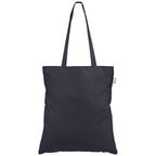 Branded Recycled Cotton Canvas Tote Bag with Double Handles in Navy Blue