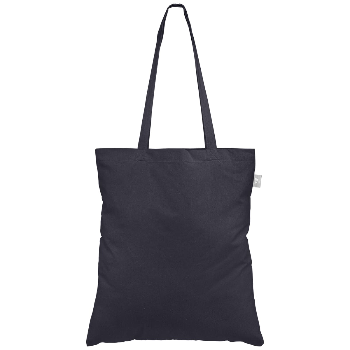 Branded Recycled Cotton Canvas Tote Bag with Double Handles in Navy Blue