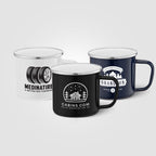 Branded Enamel Campfire Mug with Stainless Steel Rim