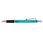 Branded Translucent Ballpoint Pen with Spiral Clip in Translucent Light Blue